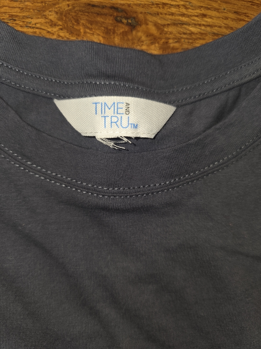 Time and Tru Slate Grey Tiered Ruffle Sleeve Mini Dress - Picture 3 of 5